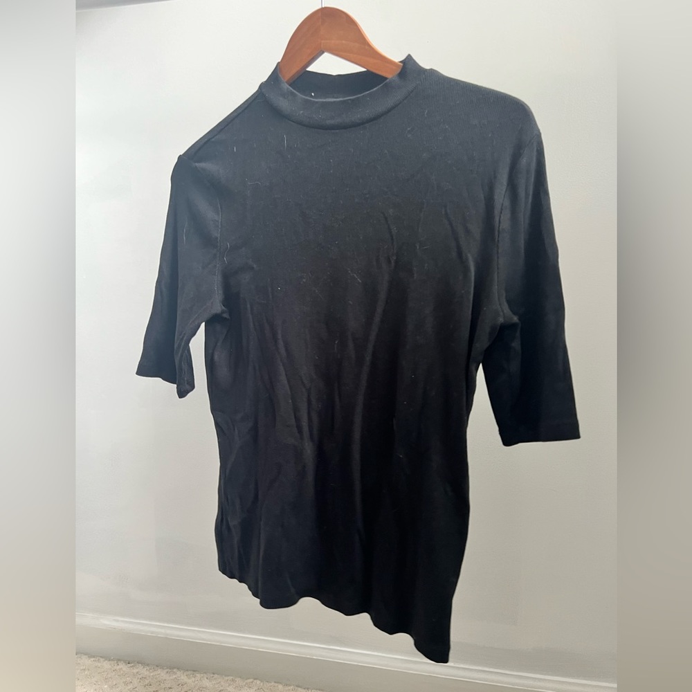 Black semi- turtle neck